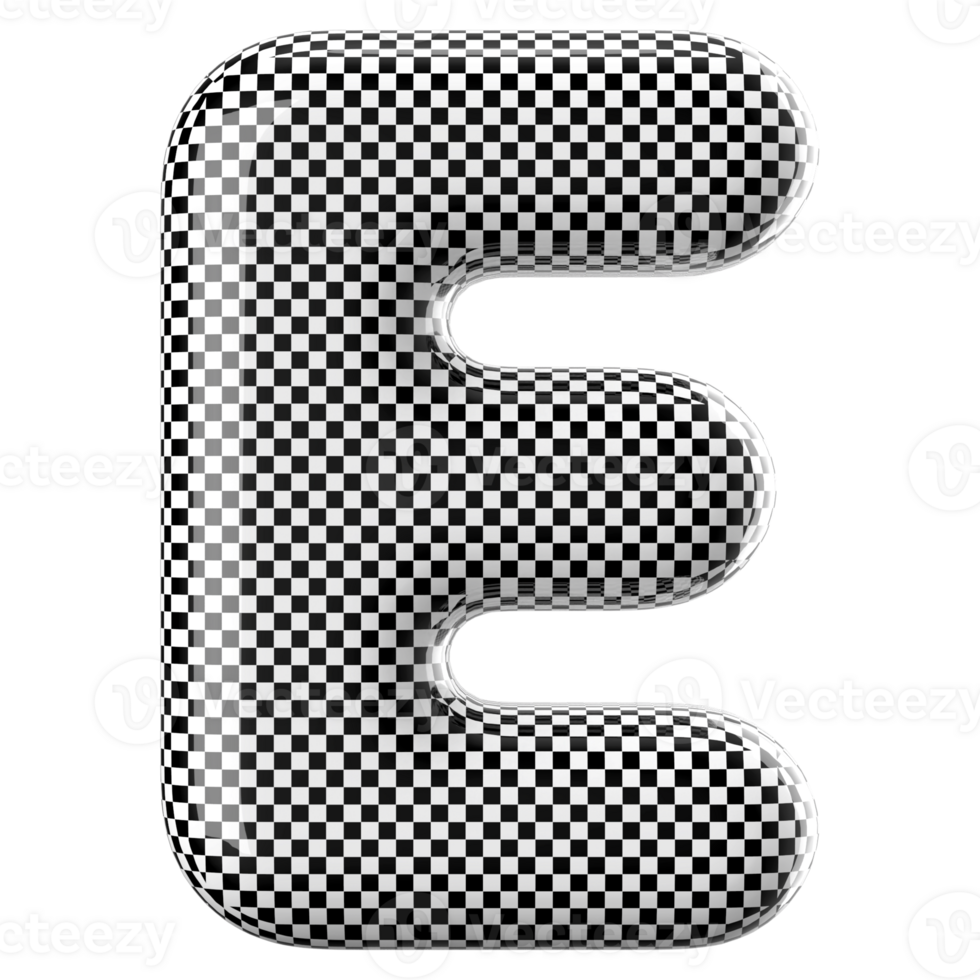 3D Font Letter E uppercase png