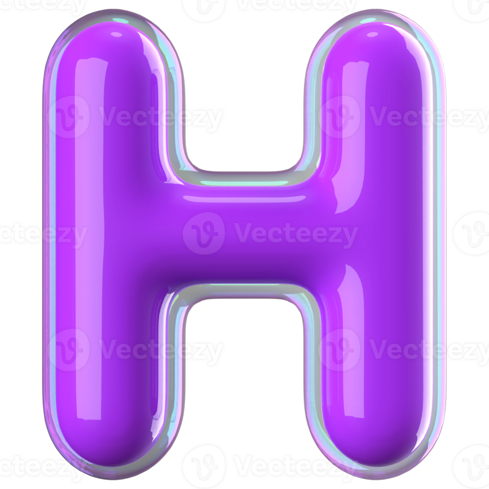 3D Font Letter H uppercase png