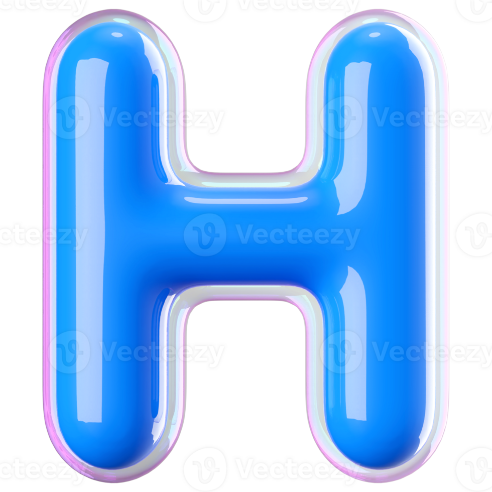 3D Font Letter H uppercase png