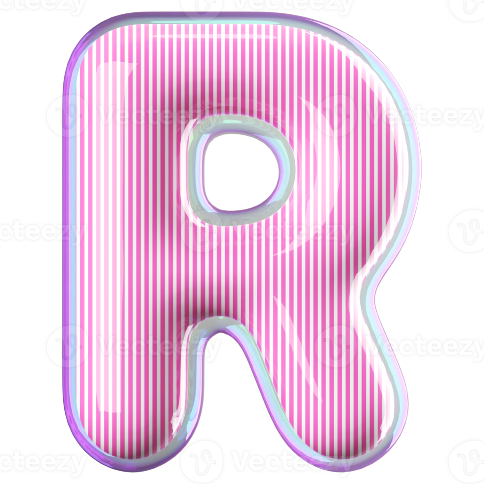 3D Font Letter R uppercase png
