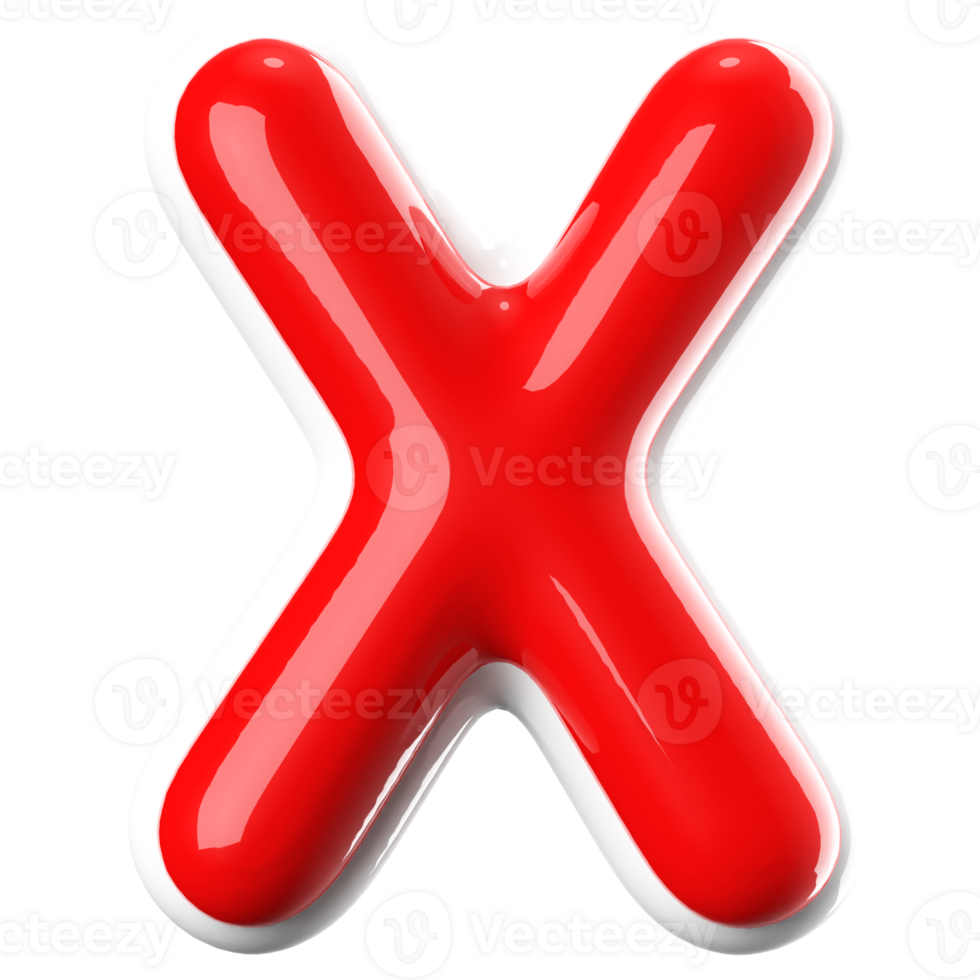 3D Font Letter X uppercase png