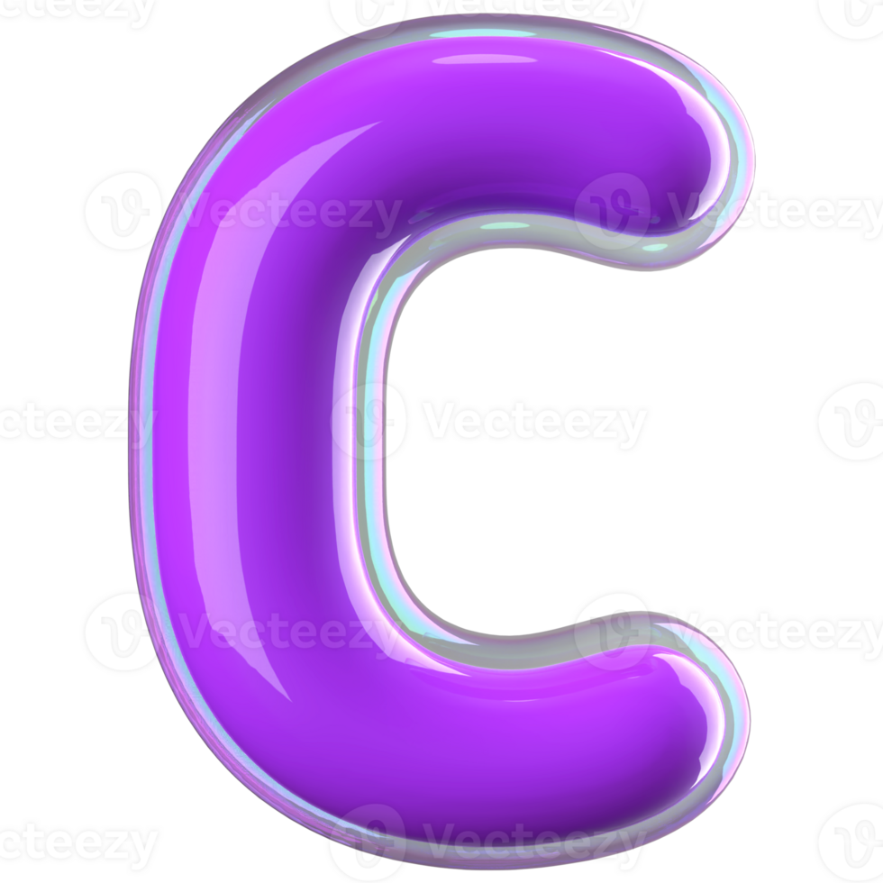 3D Font Letter C uppercase png