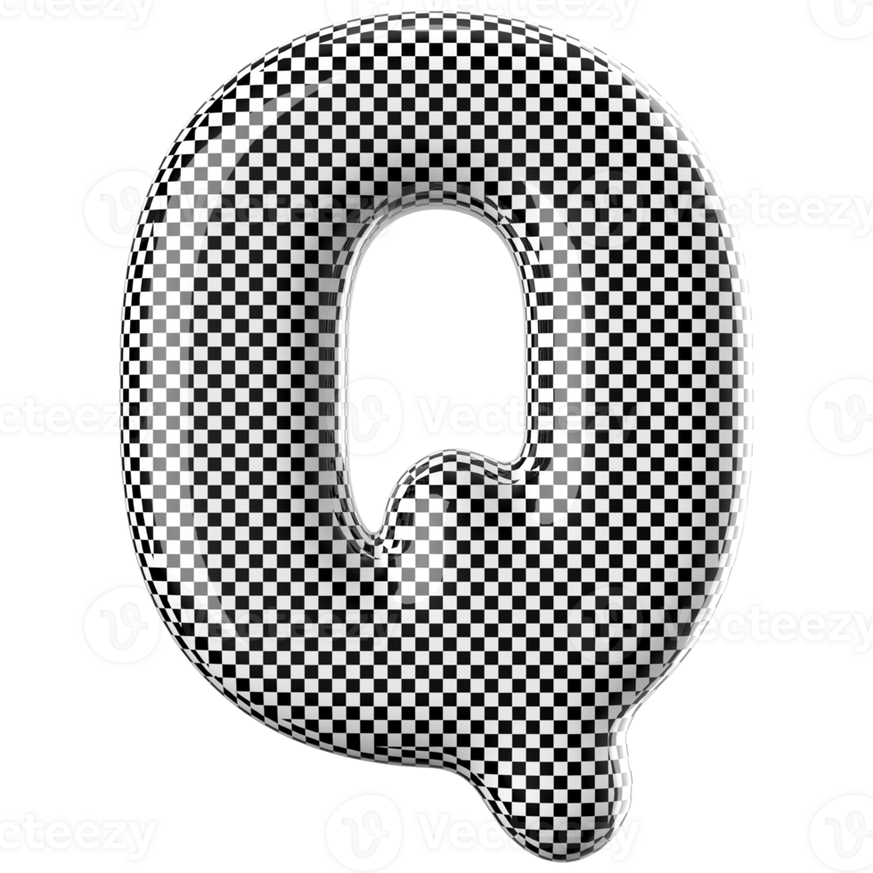 3D Font Letter Q uppercase png