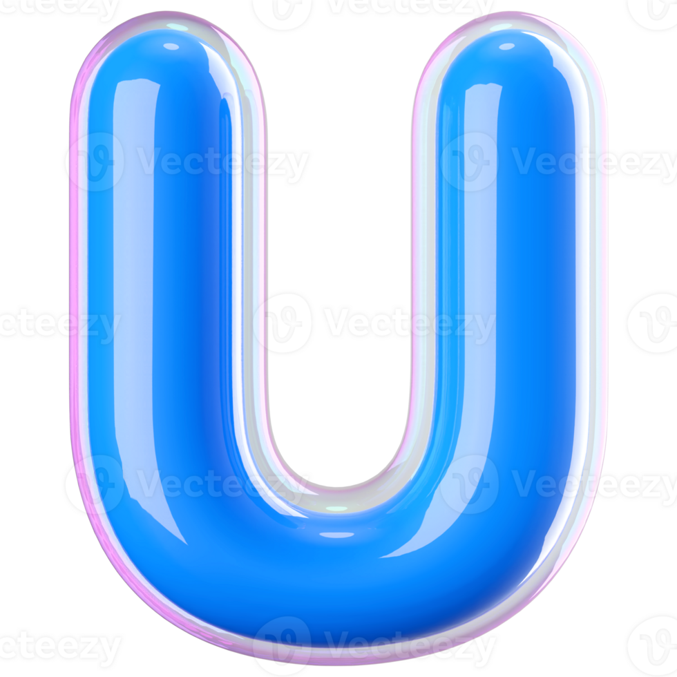 3D Font Letter U uppercase png