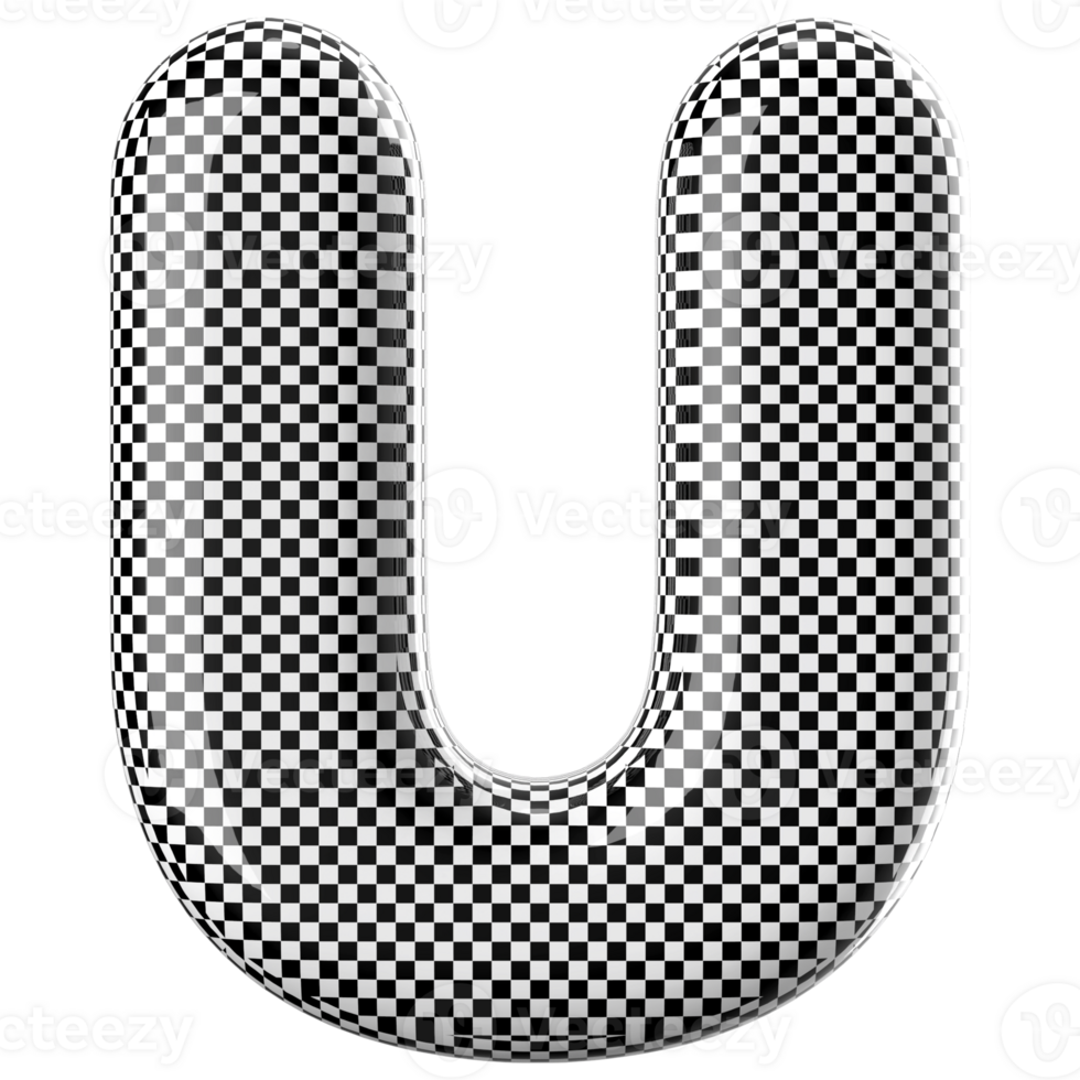 3D Font Letter U uppercase png