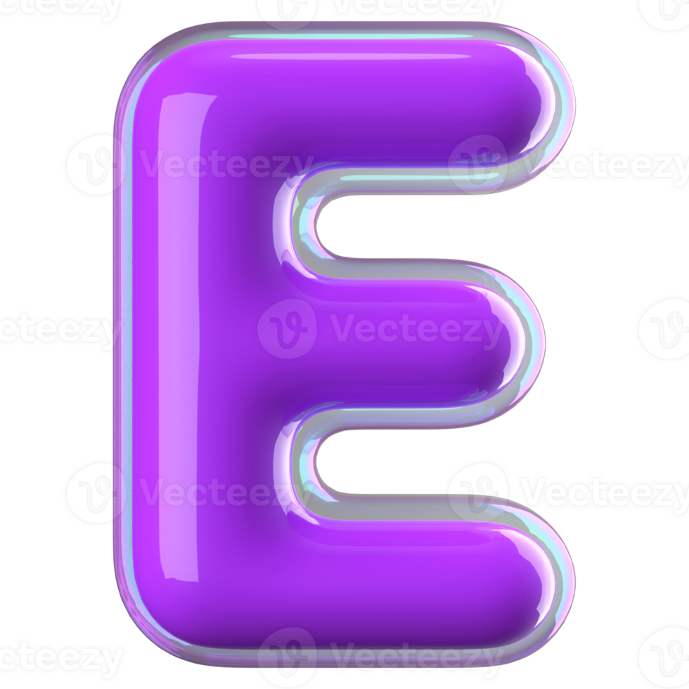 3D Font Letter E uppercase png