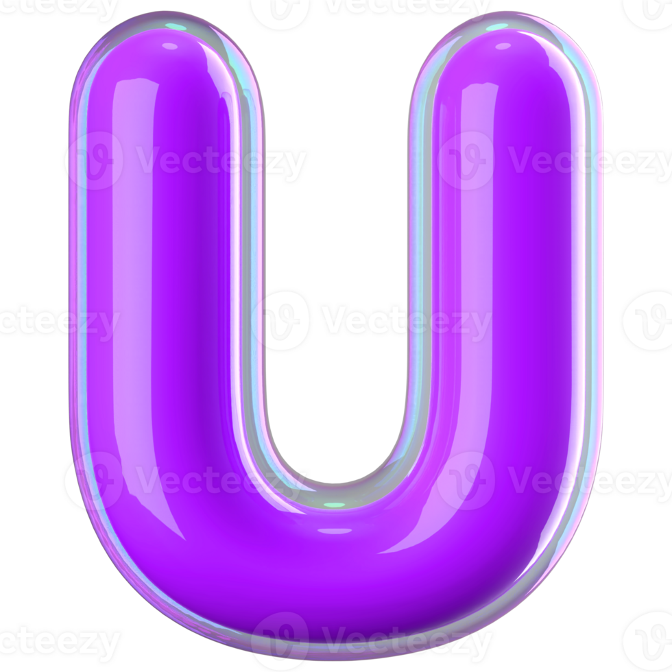 3D Font Letter U uppercase png