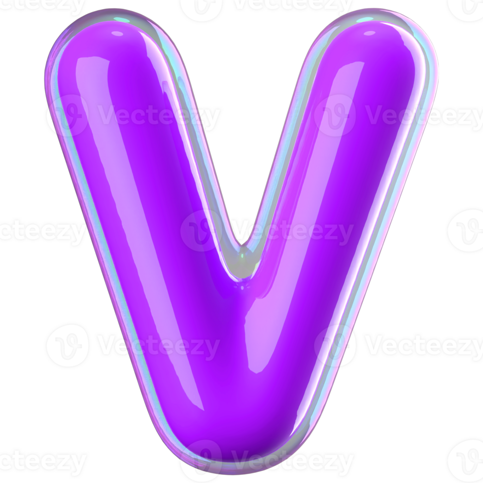 3D Font Letter V uppercase png