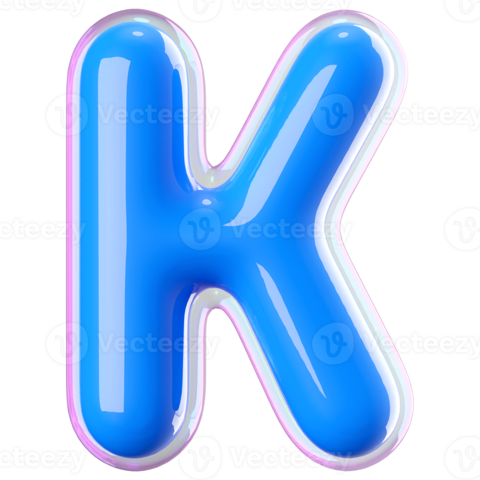 3D Font Letter K uppercase png