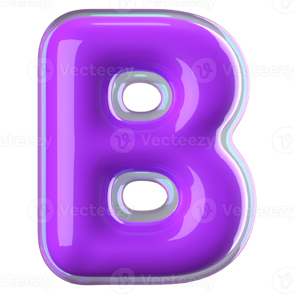 3D Font Letter B uppercase png