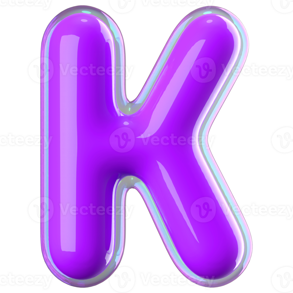 3D Font Letter K uppercase png
