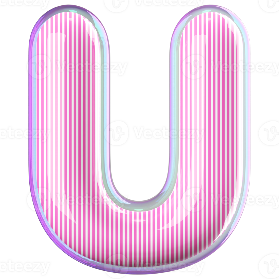 3D Font Letter U uppercase png