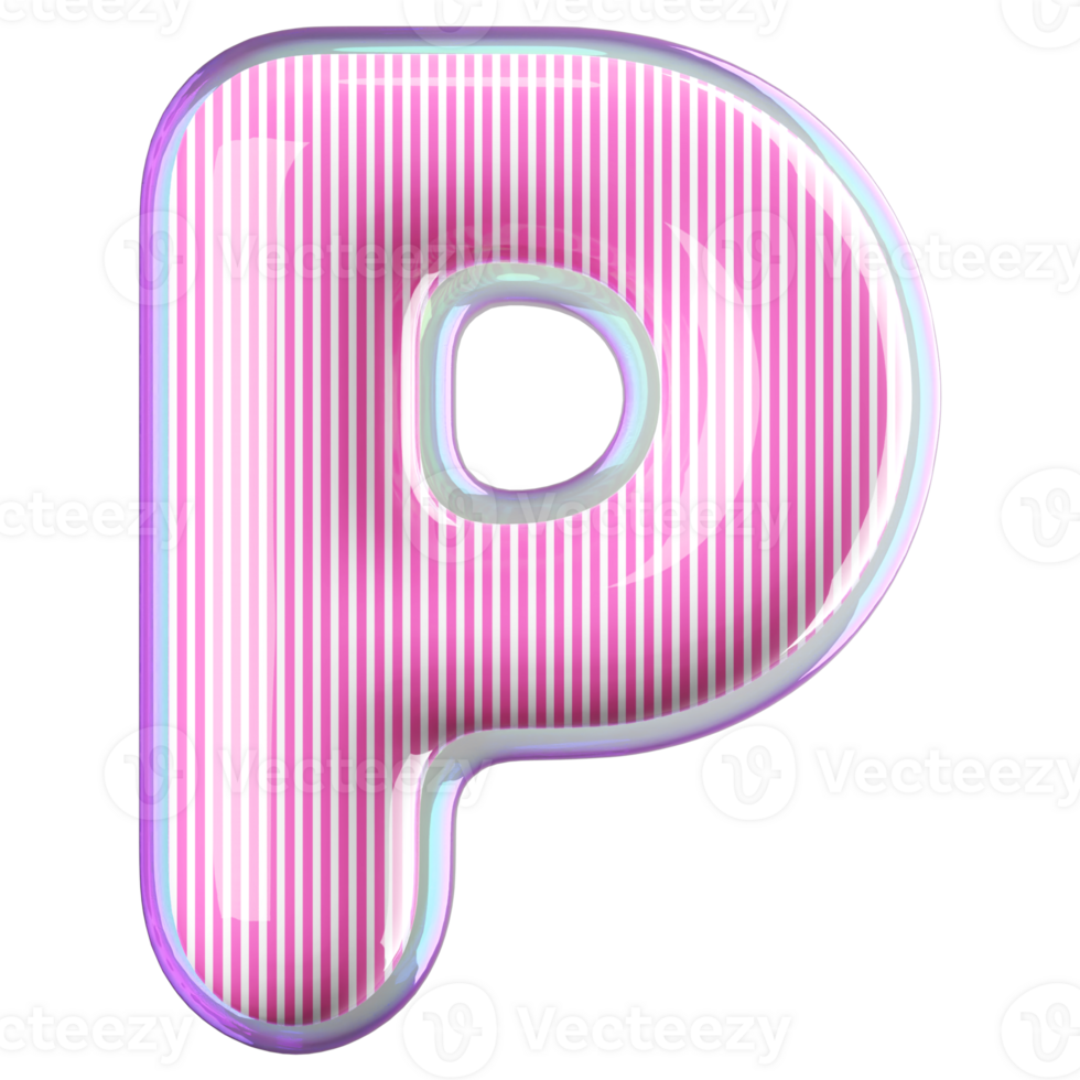 3D Font Letter P uppercase png