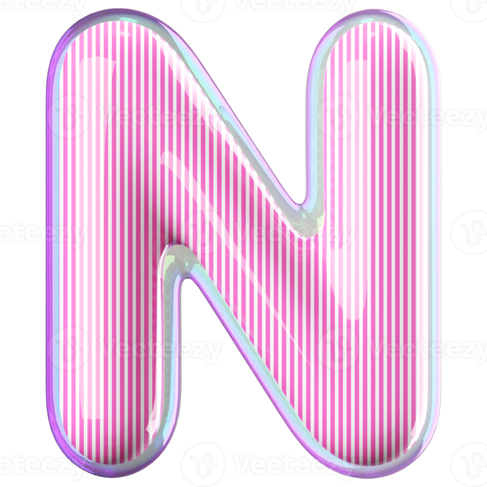 3D Font Letter N uppercase png