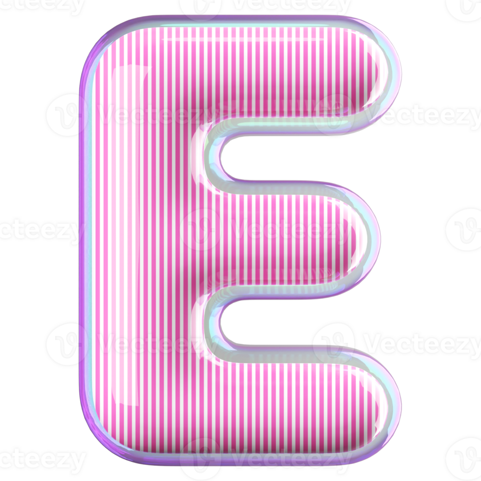3D Font Letter E uppercase png