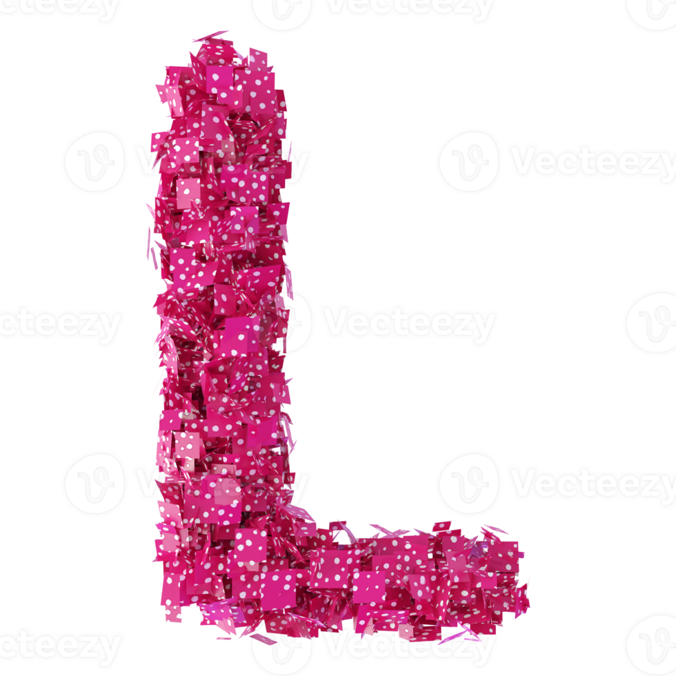 3D Font Letter L uppercase png