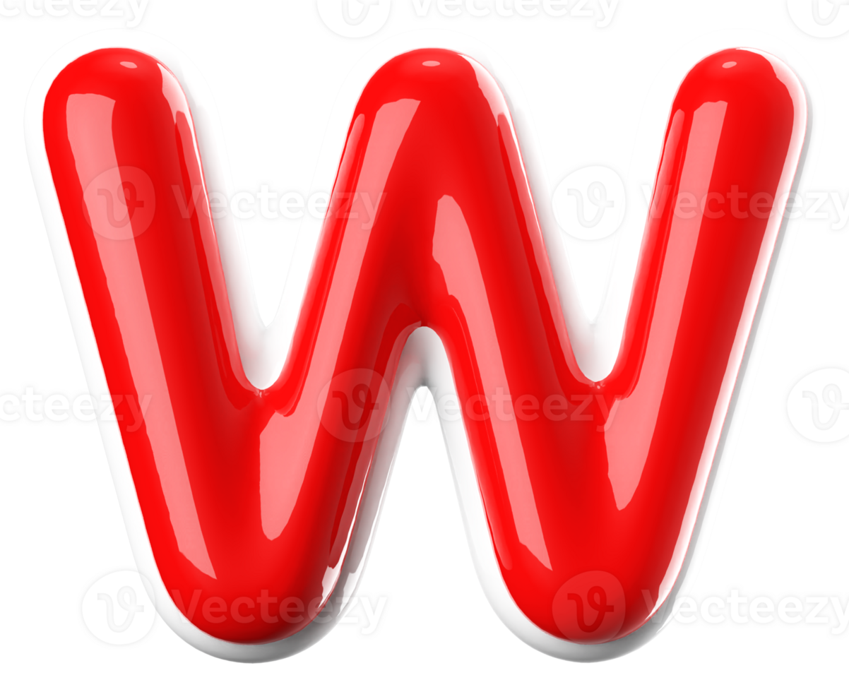 3D Font Letter W uppercase png