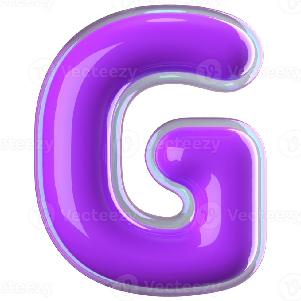 3D Font Letter G uppercase png