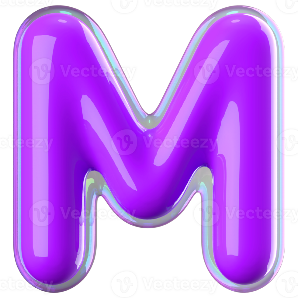 3D Font Letter M uppercase png