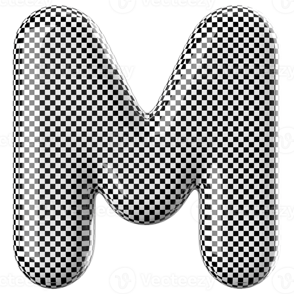 3D Font Letter M uppercase png