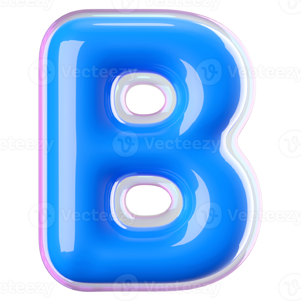 3D Font Letter B uppercase png