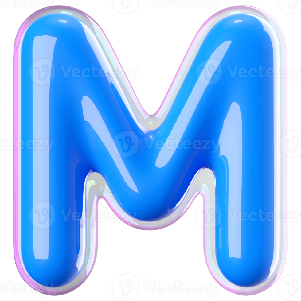 3D Font Letter M uppercase png