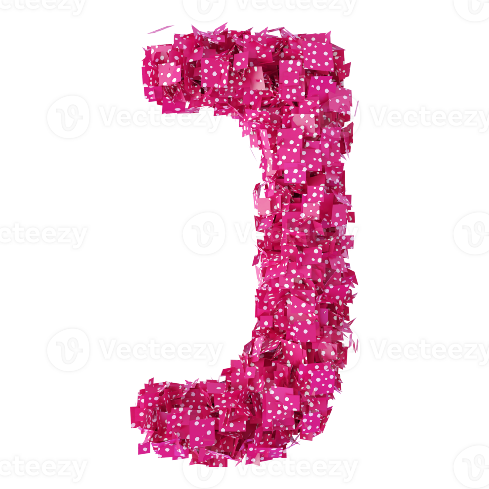 3D Font Letter J uppercase png