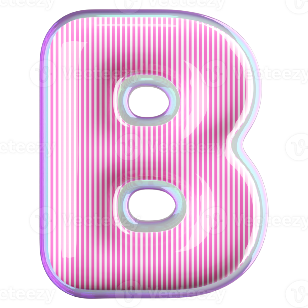 3D Font Letter B uppercase png