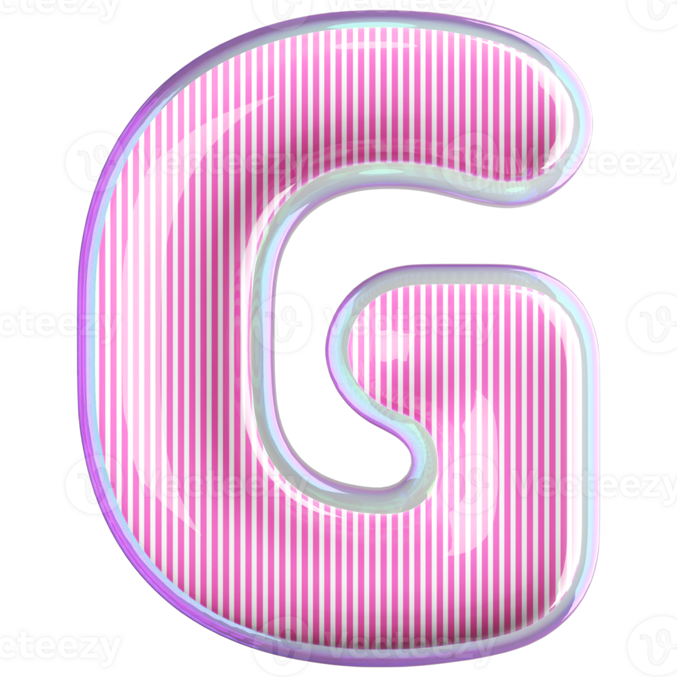 3D Font Letter G uppercase png