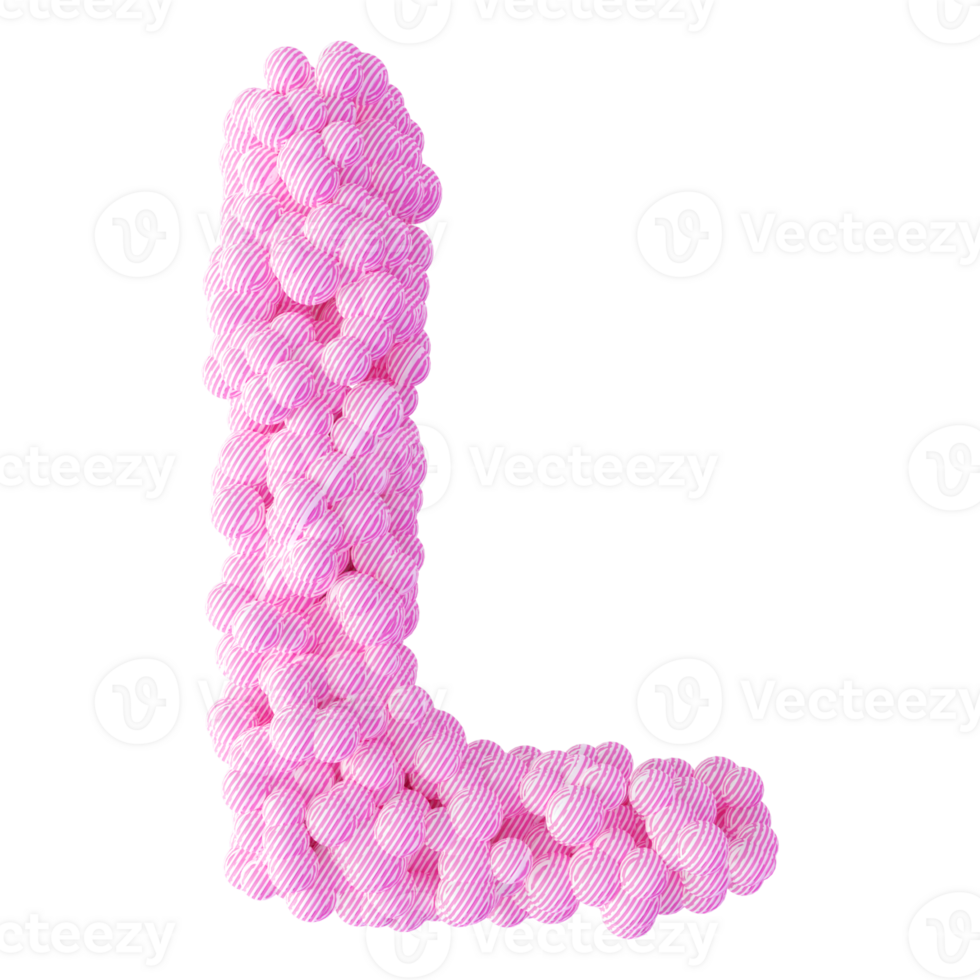 3D Font Letter L uppercase png