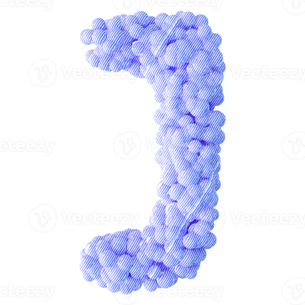 3D Font Letter J uppercase png