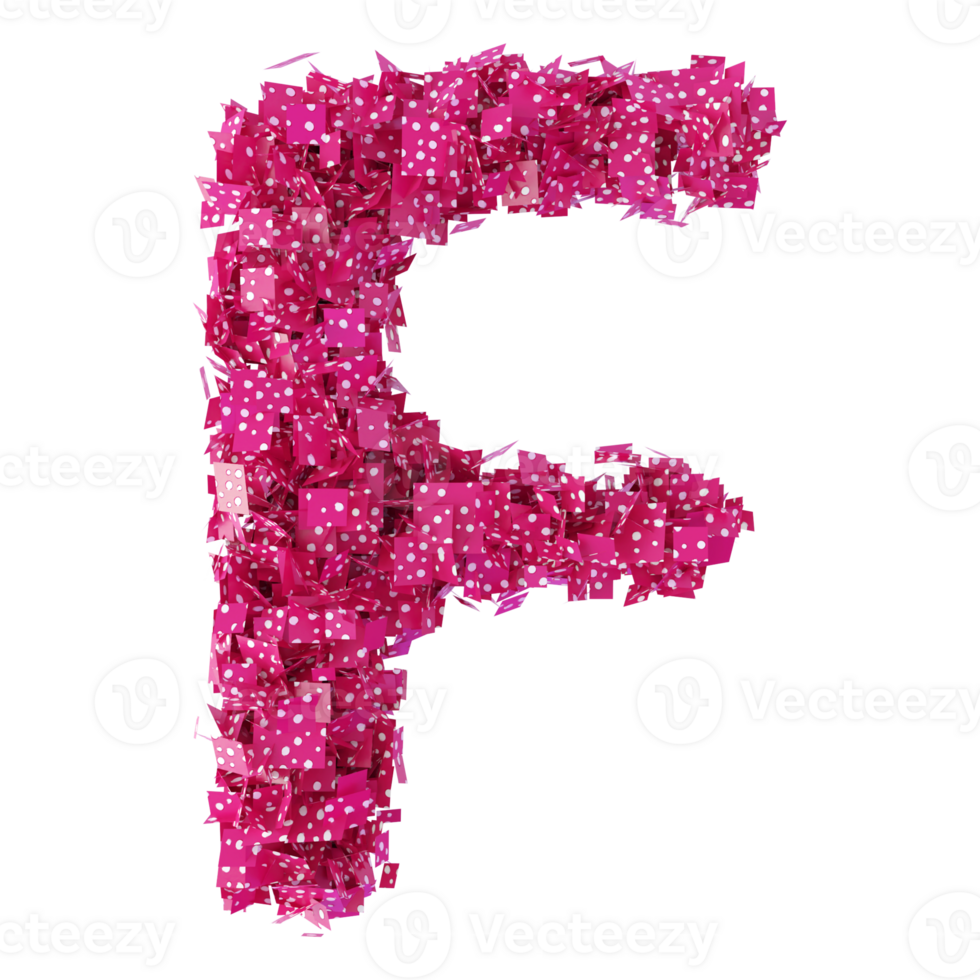 3D Font Letter F uppercase png