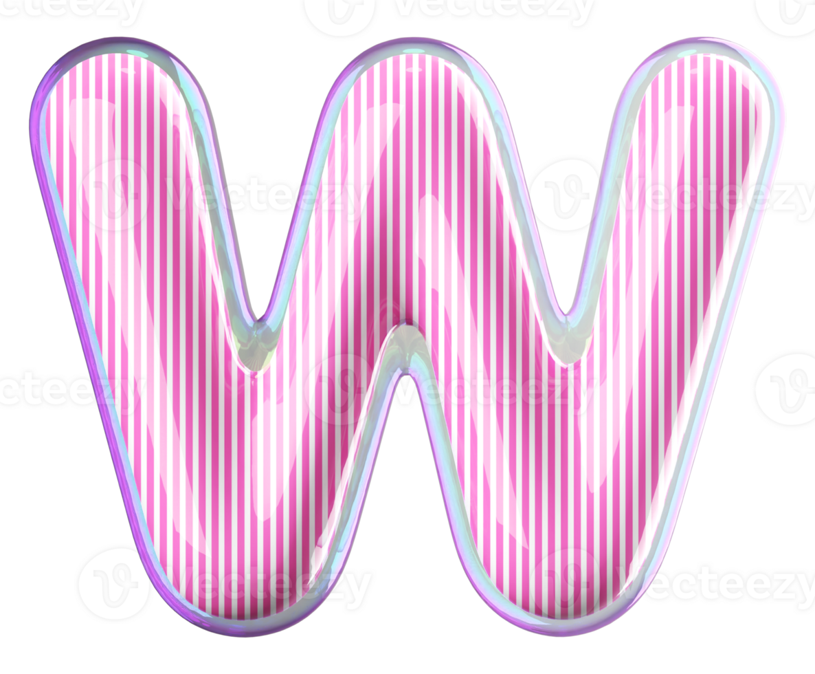 3D Font Letter W uppercase png