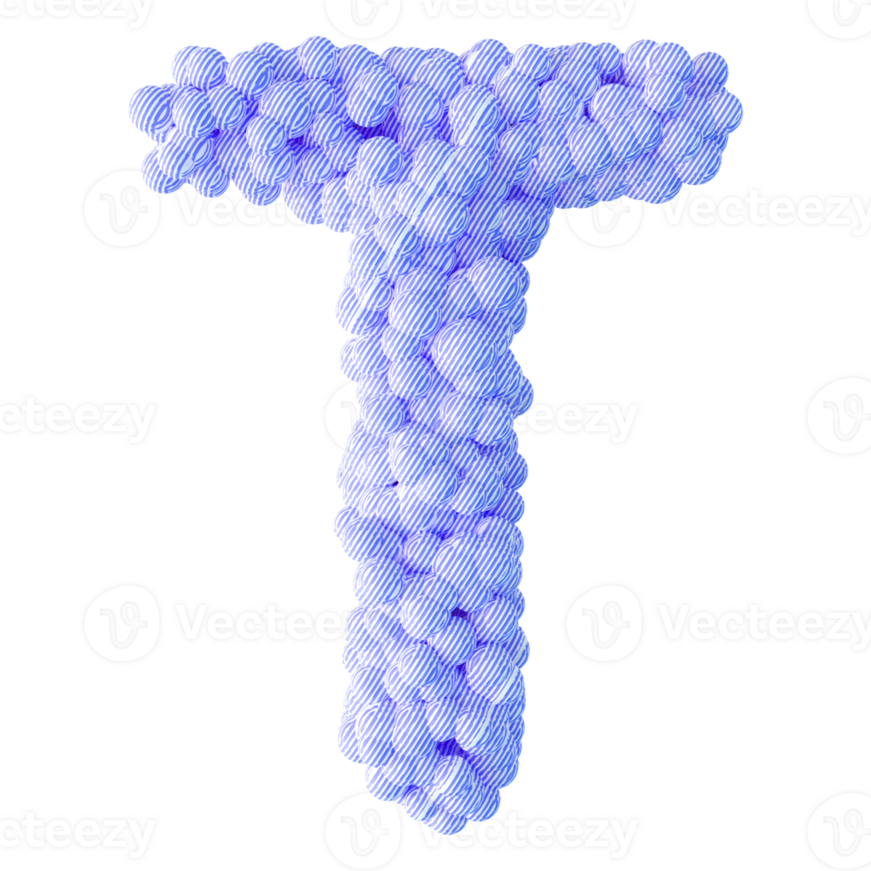 3D Font Letter T uppercase png