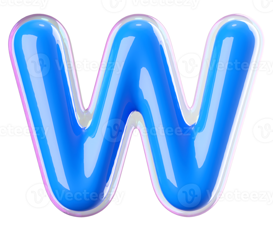 3D Font Letter W uppercase png