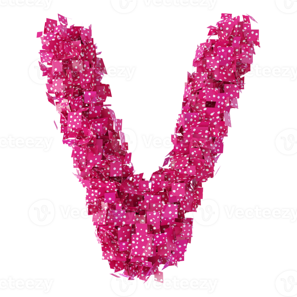 3D Font Letter V uppercase png