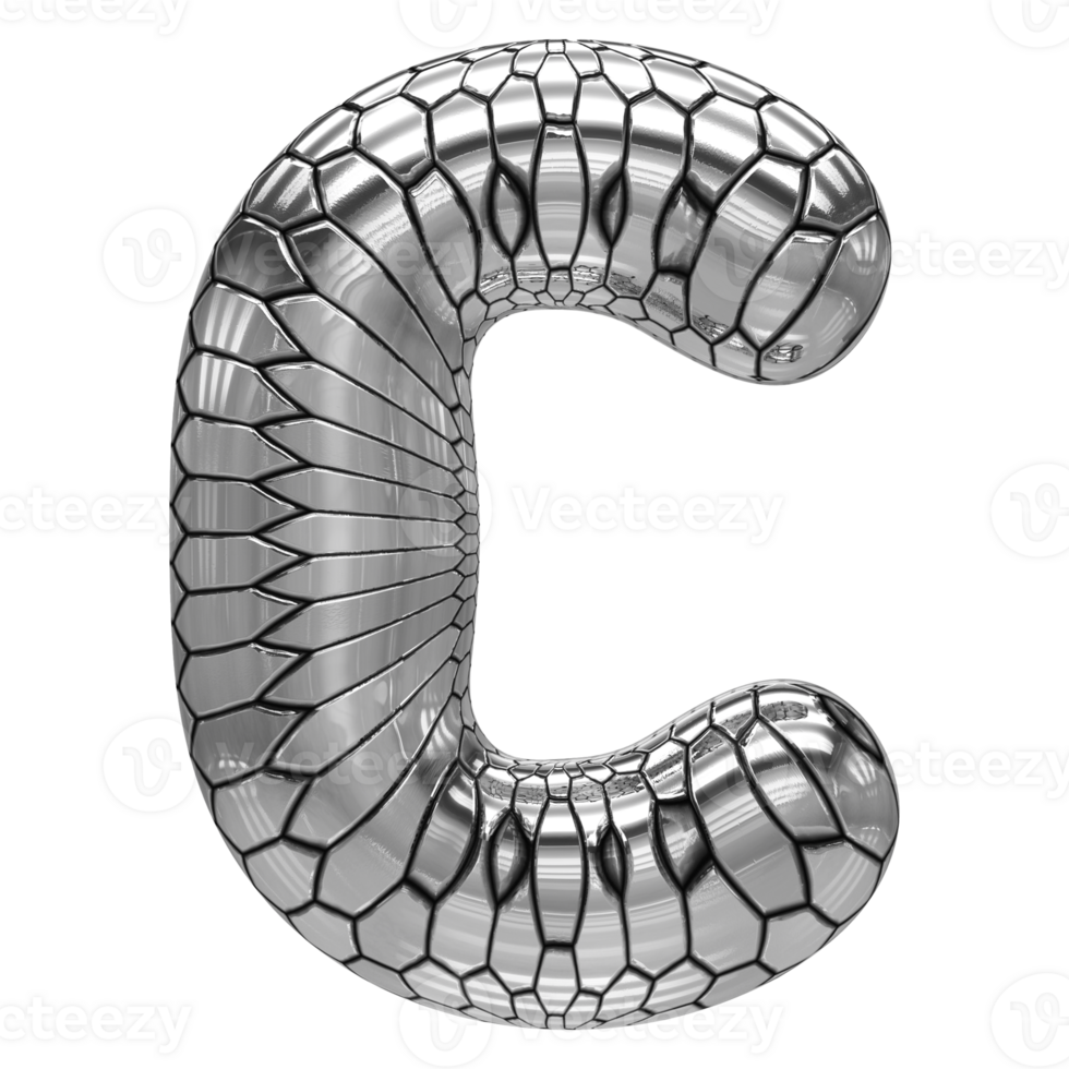 3D Font Letter C uppercase png