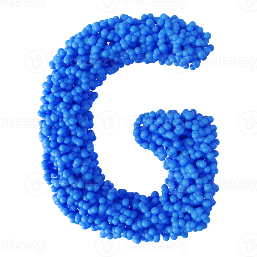 3D Font Letter G uppercase png