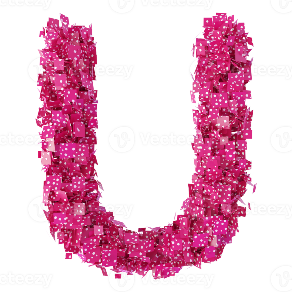 3D Font Letter U uppercase png