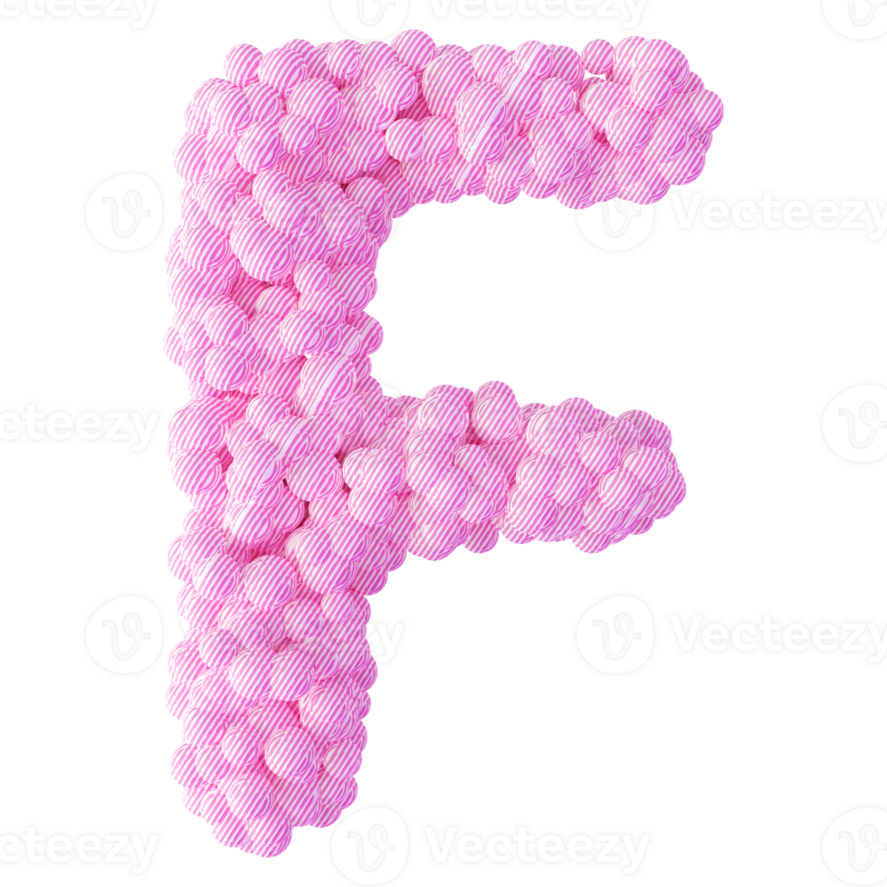 3D Font Letter F uppercase png
