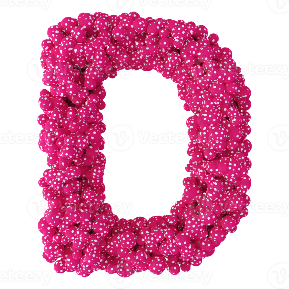 3D Font Letter D uppercase png