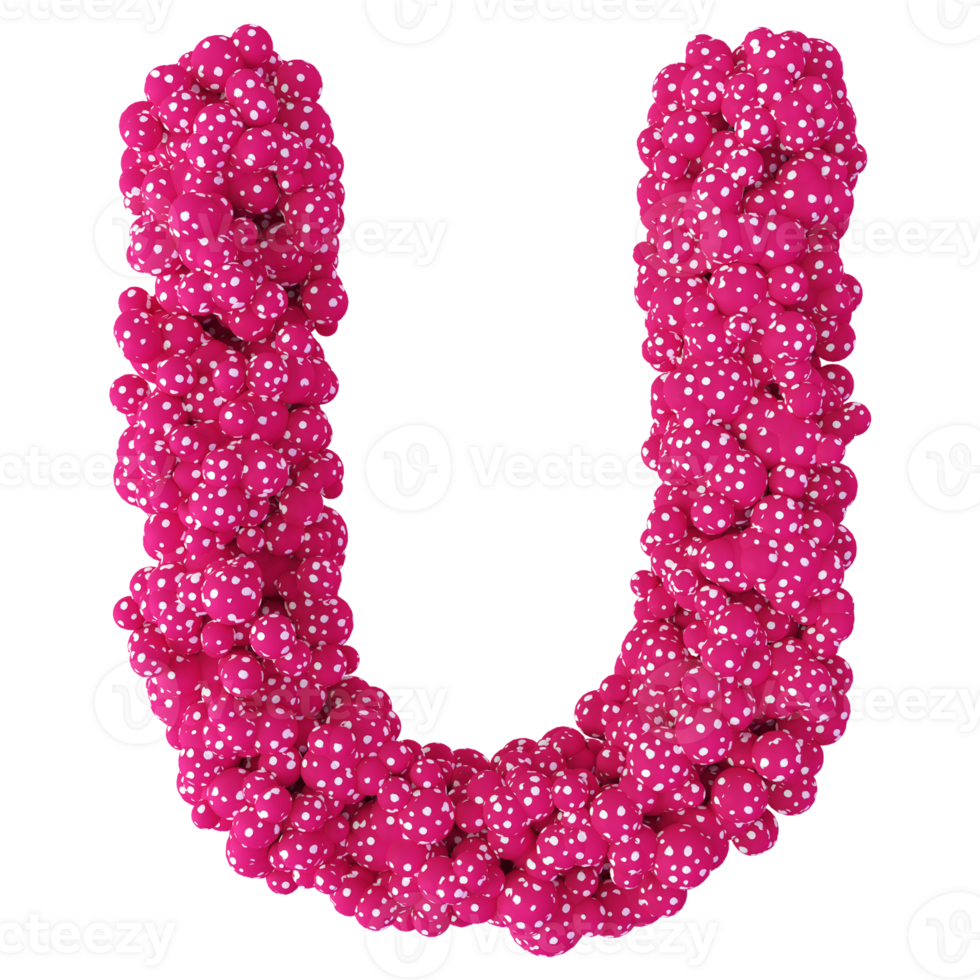 3D Font Letter U uppercase png