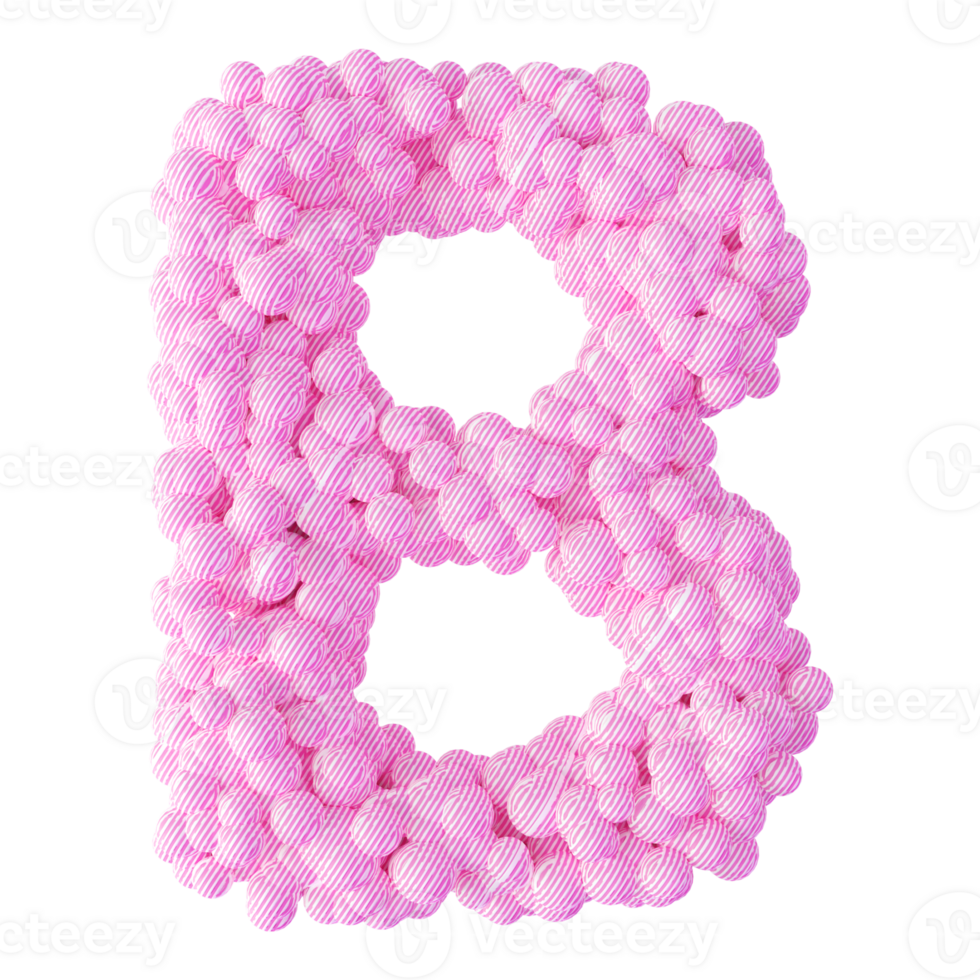 3D Font Letter B uppercase png