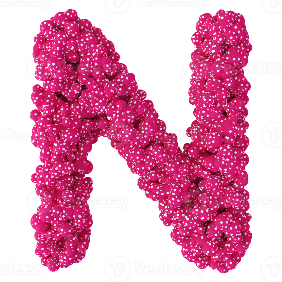 3D Font Letter N uppercase png
