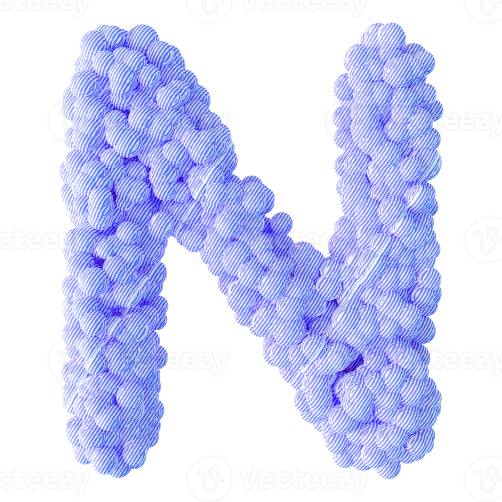 3D Font Letter N uppercase png