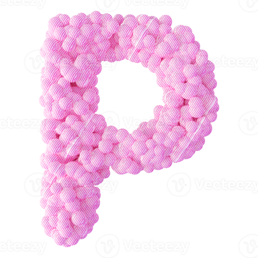 3D Font Letter P uppercase png
