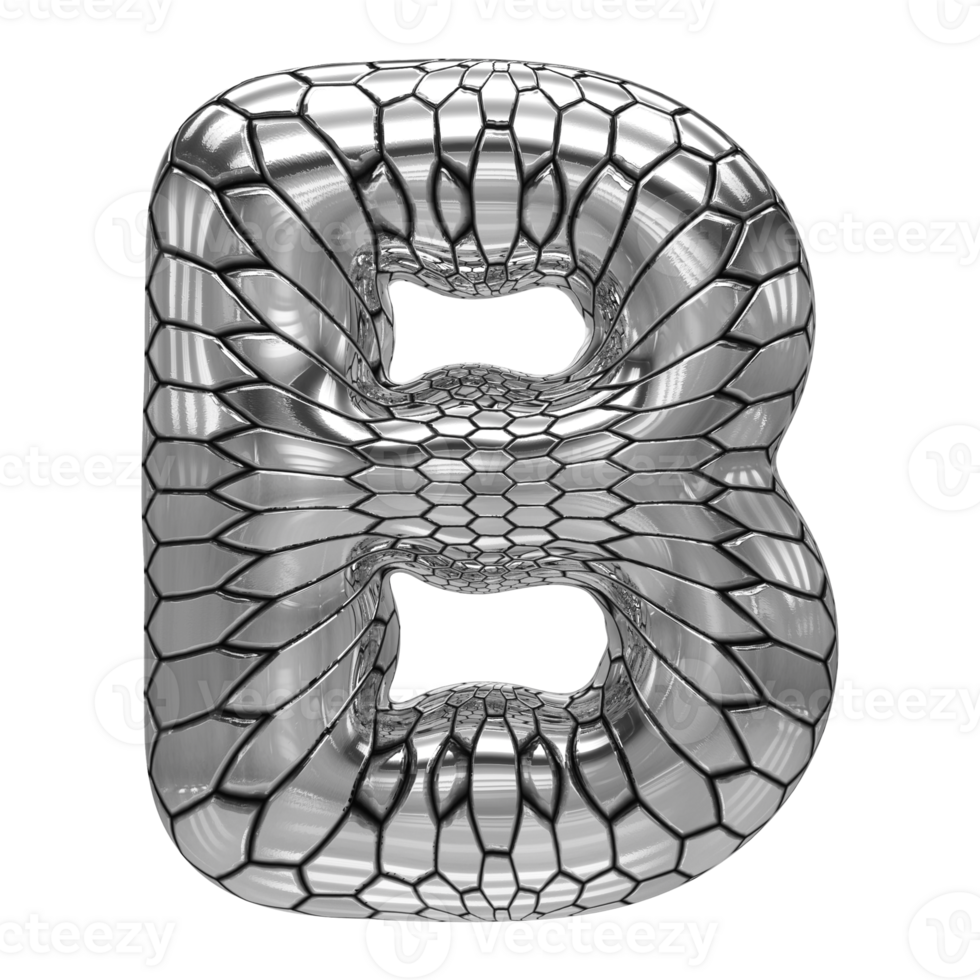 3D Font Letter B uppercase png