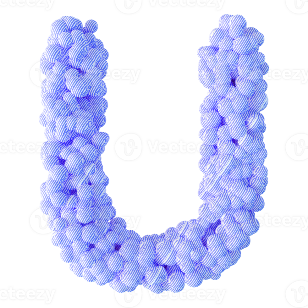 3D Font Letter U uppercase png