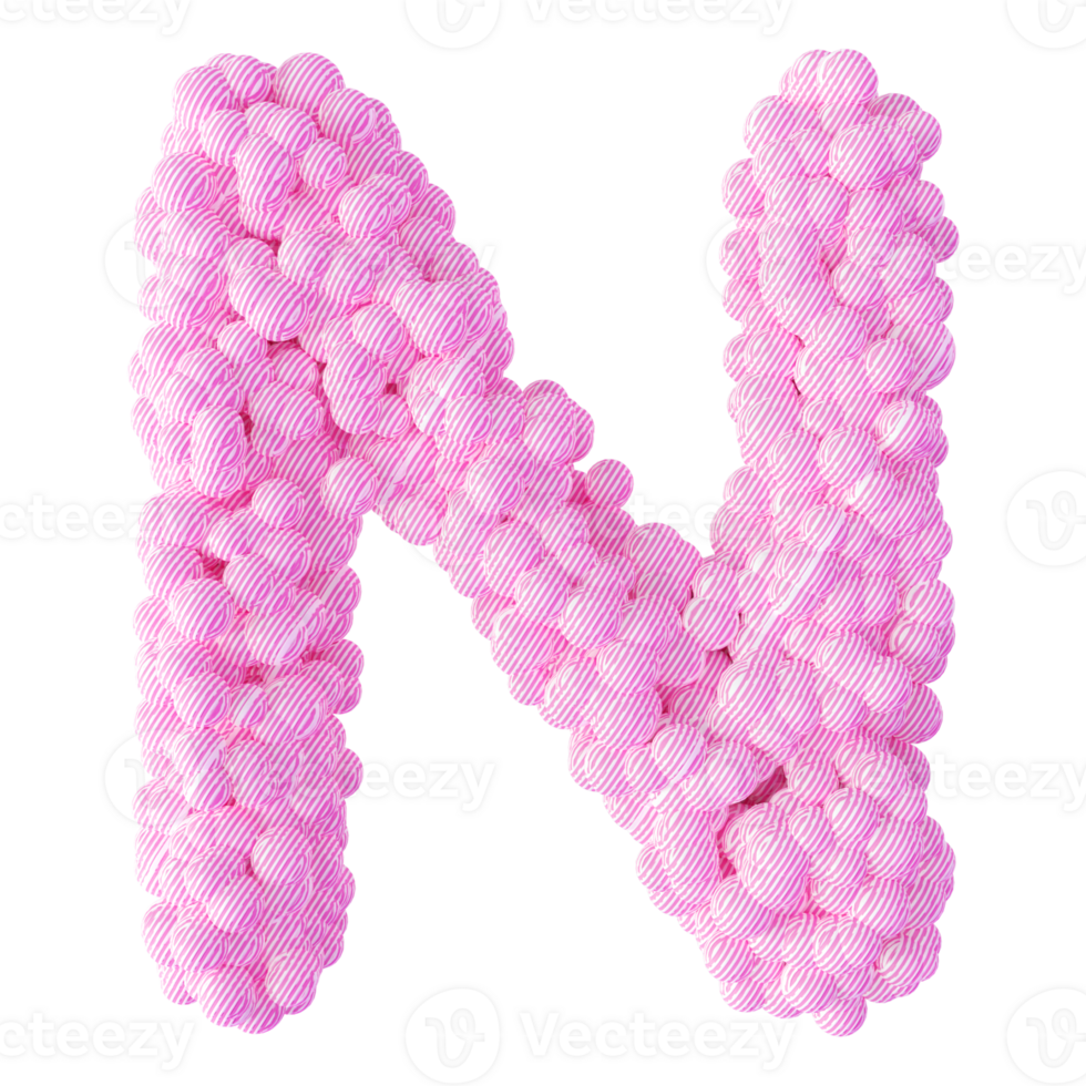 3D Font Letter N uppercase png