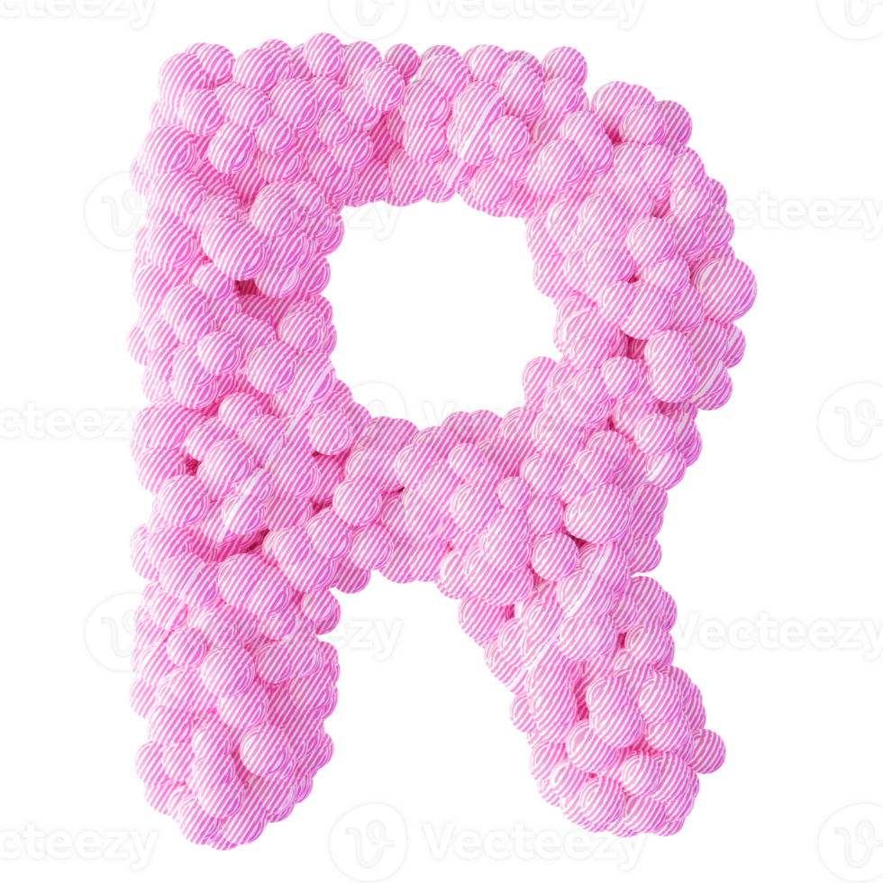 3D Font Letter R uppercase png